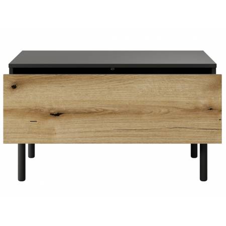 Stolik kawowy z szufladą LAVARO czarny + dąb evoke